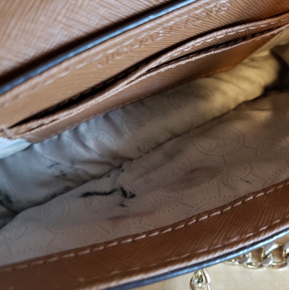 MICHAEL KORS Brown Bow Gold Chain Crossbody Purse - Picture 6 of 7